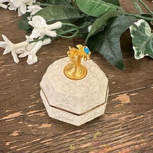 Lenox China Treasures Collection December Turquoise PorcelainTrinket Box Vintage